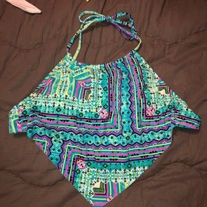 High neck swim top